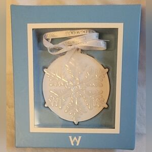 Wedgwood White Snowflake Ornament In Original Box